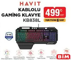 HAVİT KABLOLU GAMİNG KLAVYE OYUNCU KLAVYESİ